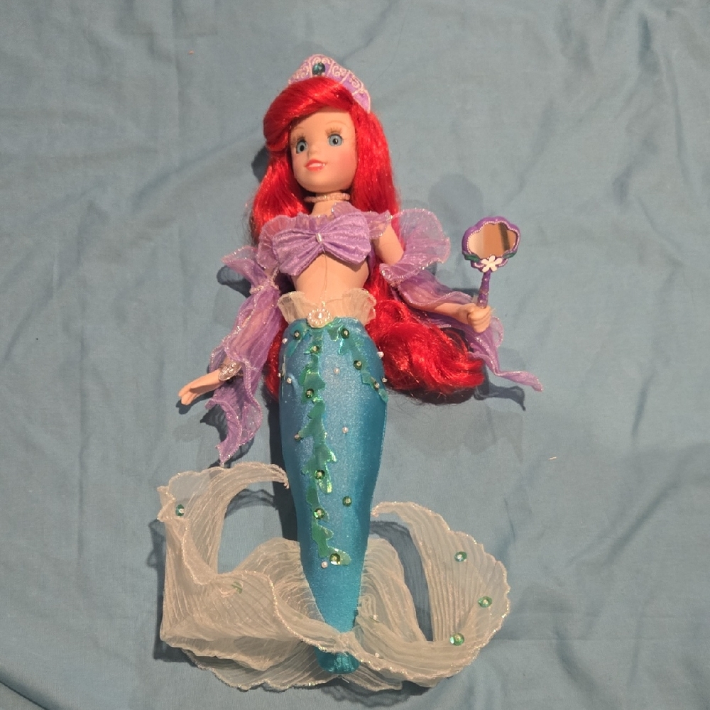 Disney The Little Mermaid 25th Anniversary Porcelain Doll With Stand - Picture 1 of 9